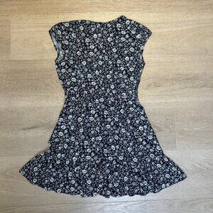 J Crew Mercantile Floral Short Sleeve Midi Wrap Dress